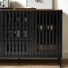 ORRD 3-Drawer 4-Shelf Dresser with Slatted Grille, Modern Storage Cabinet Bookshelf for Bedroom & Living Room, MDF & Metal Frame - 3 of 4