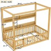 Twin/Full Montessori Floor Bed Canopy Bed Frame with Built-in Shelves & Safety Guardrails - ModernLuxe - 4 of 4