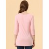 Allegra K Women's 3/4 Sleeve Round Neck Button Decor Casual Stretchy Tunic Tops - 4 of 4