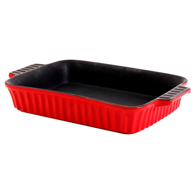 Crock-Pot Denhoff 10 in. Non-Stick Ribbed Casserole in Red, 4 of 6