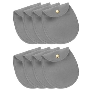 Unique Bargains Snap Button Velvet Jewelry Pouches with Pads 8 Pcs - 1 of 4