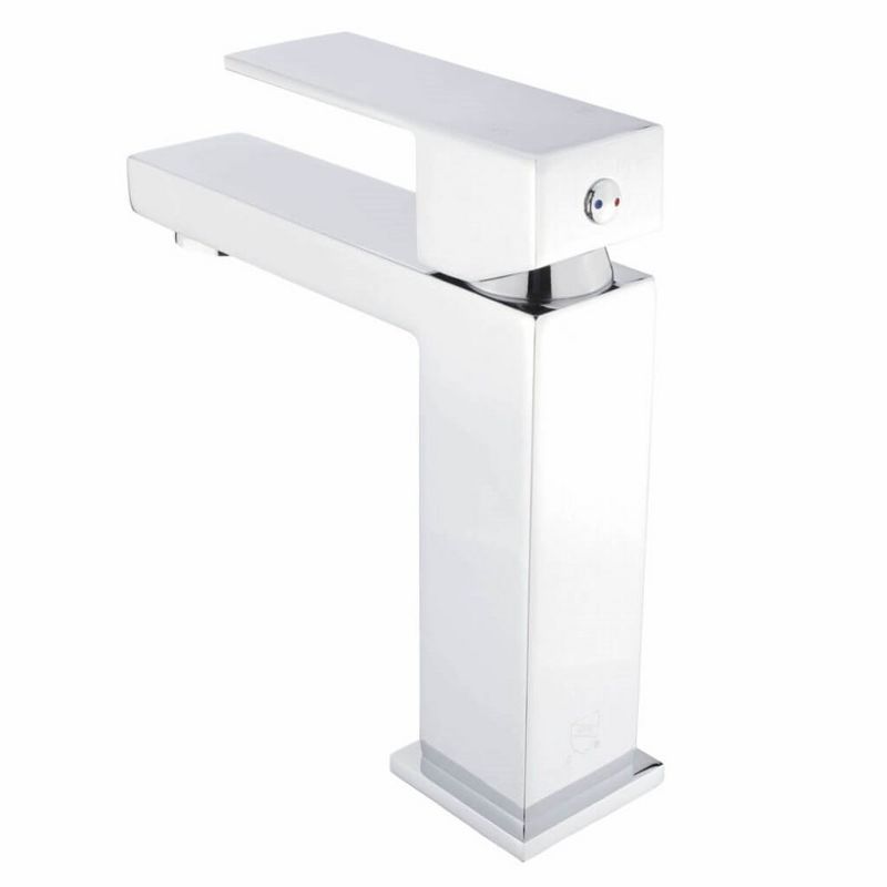 Fine Fixtures Modern Square Single Hole Bathroom Sink Faucet with Pop-up Drain and Strainer Basket, 4 of 14