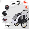 Kumasinova White Dog Bike Trailer,2-In-1 Pet Stroller with Canopy Storage Pockets,Quick Release Wheels,Hand-Lock Brake,44LB Capacity for Small Dogs - 4 of 4