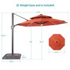 Sonkuki 11Ft LED Double Top Aluminum  LED Cantilever Patio Umbrella with Base for Patio Deck Garden - 3 of 4