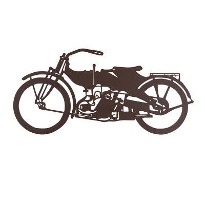 Collections Etc Iron Cut-Out Motorcycle Wall Decoration 23" x 0.38" x 11"