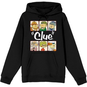 Clue Cartoon Characters Adult Black Long Sleeve Hooded Sweatshirt - 1 of 4