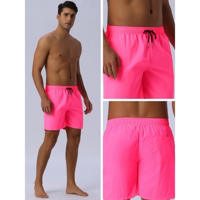 INSPIRE CHIC Men's Summer Colorful Elastic Waist Drawstring Surfing Board Shorts Pink 30 — фото 5