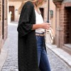 Amaryllis Women's Velvet Duster Open Front Relaxed Fit Longline Lightweight Cardigan Layering Piece - 2 of 4
