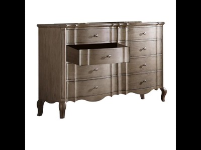 Elegant Antique Taupe Dresser with Dovetail and Felt-Lined Drawers