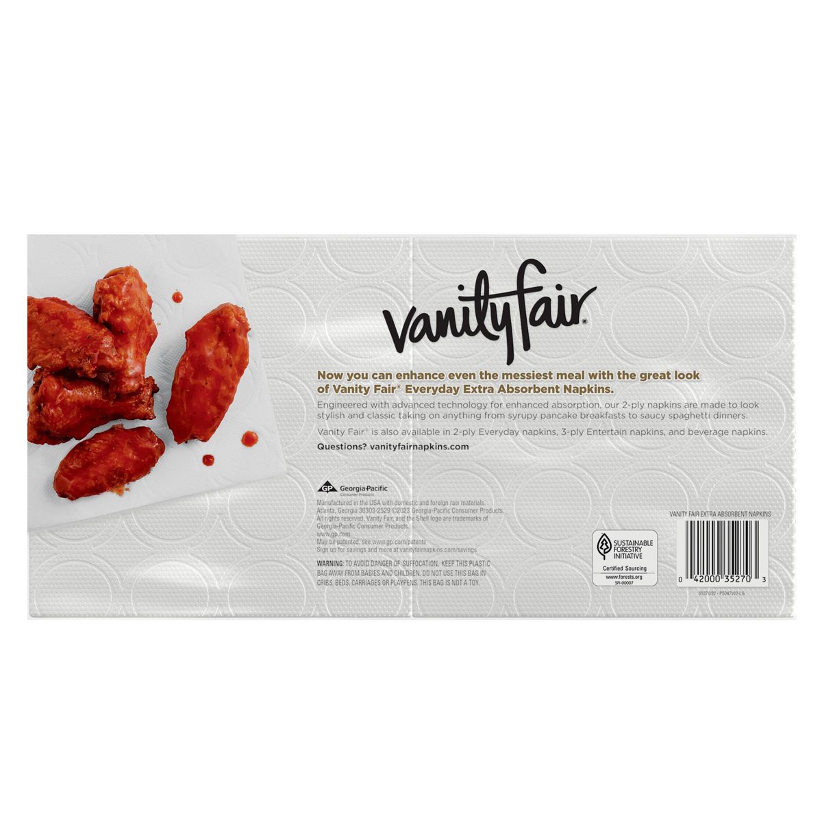 Vanity Fair Extra Absorbent Disposable Napkins - thumbnail 2