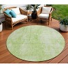 Green And Ivory Abstract Washable Indoor Outdoor Area Rug - 2 of 4