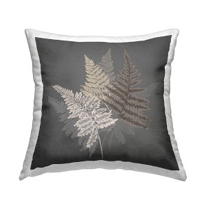 Stupell Industries Rustic Forest Fern Arrangement over Grey Printed Pillow, 18 x 18 - 1 of 3