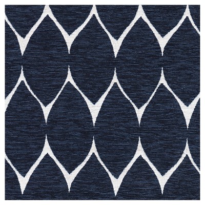 Mid-Tone Walnut Wood Barstool in Textured Navy - 24" Height