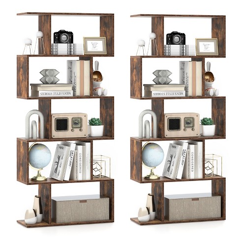 TribeSigns Tribesigns White Corner Shelf, 5 Tier Wood Wall Corner Bookshelf  with Anti-Slip Pad