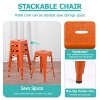 BestMassage Set of 4 Stackable Metal Bar Stools 24/30 Inch Counter Barstool Height Backless - 3 of 4