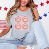 Simply Sage Market S.W.Smiley Pink Four Square Smiley Face Short Sleeve Tee - 2XL - Heather Grey - 3 of 4
