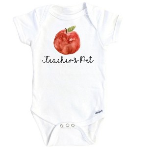 Teacher's Pet Apple Onesie® Baby Boy Girl Clothes Infant Bodysuit Funny Cute Newborn GS1 - 1 of 3