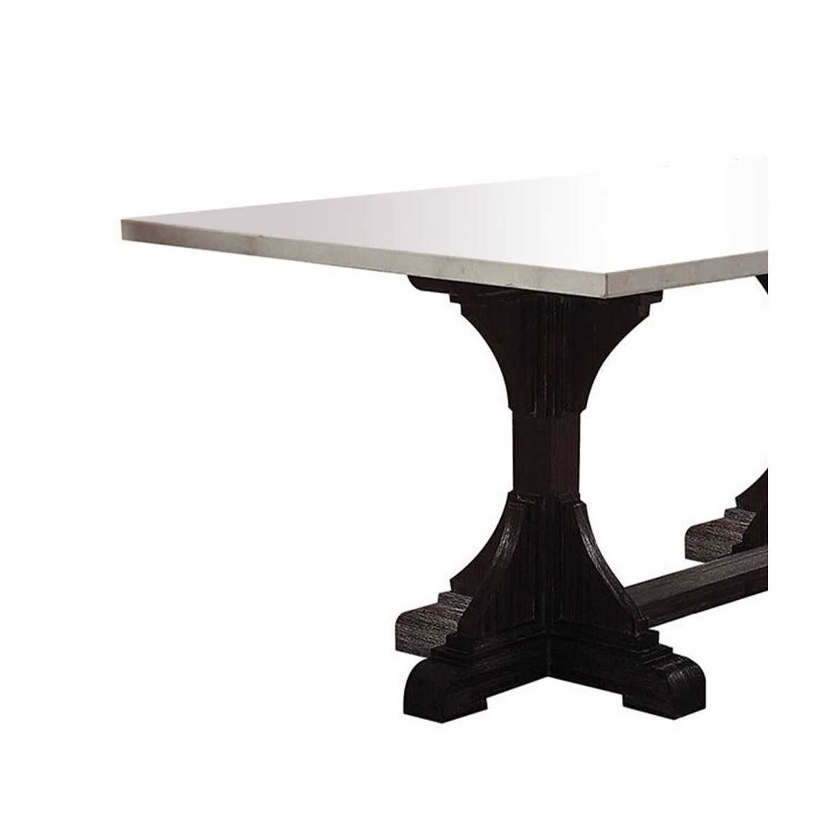 Acme Furniture 72" Gerardo Dining Table White Marble Top/Weathered Espresso Finish - thumbnail 4