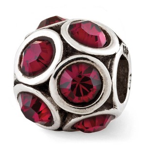 Black Bow Jewelry Sterling Silver with Crystals July Dark Pink Bubble Bead Charm - 1 of 3