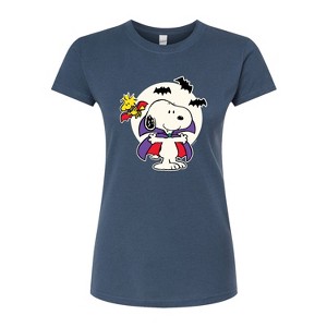 Women's - Peanuts - Snoopy Vampire Glow Fitted Graphic T-Shirt - 1 of 4