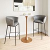 Gray Faux Leather 38.4" H Barstool with Armrests, Steel Frame by Zuo Modern - 3 of 4