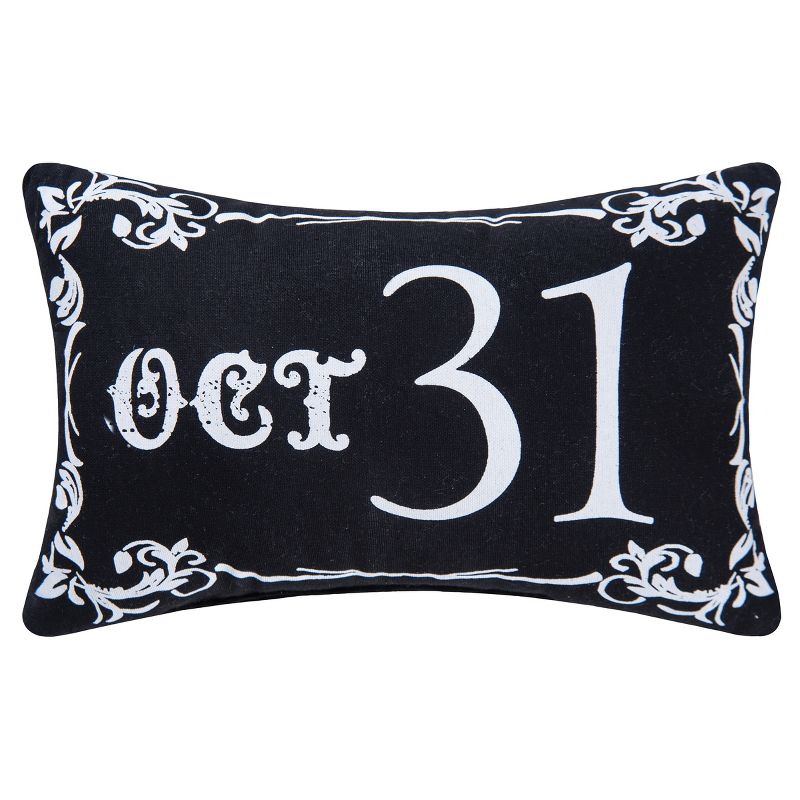 C&F Home 8" x 12" Goth Oct 31 Black Halloween Cotton Printed Petite Pillow, 1 of 6