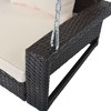 NAYSAYE Patio Swing 2 Person Wicker Hanging Porch Swing with Cushion and Pillow for Garden Relaxation, Brown, 22.4"*20.5"*28.89" - 3 of 4