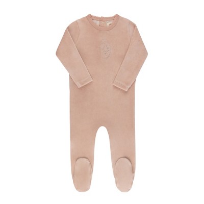 Ely's & Co. - Baby Footie - Velour Center Floral Collection