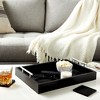 Juvale Decorative Wood Serving Tray with Handles and Coasters, Black, 16.5 x 12.2 x 3.1 In - 4 of 4