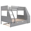 NicBex Twin over Full Bunk Bed with Trundle and 3 Drawers and Shelf,Loft Bed with Ladder and Built-in Desk,Noise Reduced Bunk Beds for Bedroom - 2 of 4