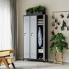 Mlezan 72" Metal Locker:3 Doors, BLack&Grey Steel Storage for Office, School,Gym,or Home. Durable and Versatile Employee or Personal Storage Solution. - 2 of 4