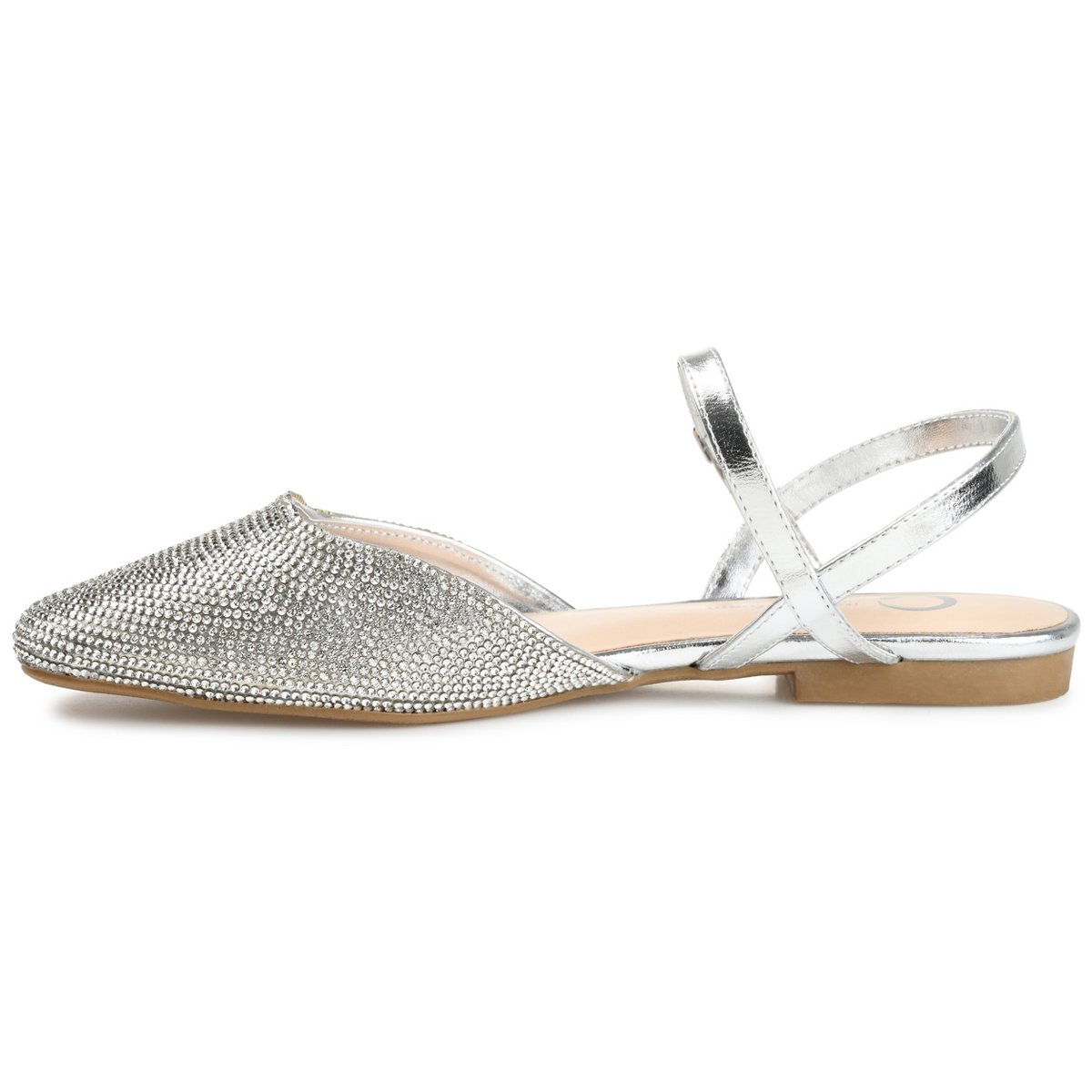 Обувь Journee Collection Women's Nysha Buckle Square Toe Ballet Flats Silver 9 — фото 2