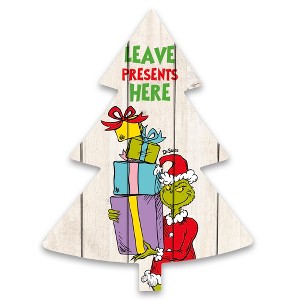 Creative Products The Grinch Leave Presents Here 14 x 18.5 Dr. Seuss Tree Shaped Pallet Wood - 1 of 1