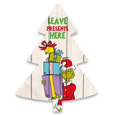 Creative Products The Grinch Leave Presents Here 14 x 18.5 Dr. Seuss Tree Shaped Pallet Wood - image 1 of 1