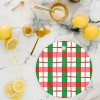 LouBruzzoni Retro Xmas checks Cutting Board - Round - 2 of 3