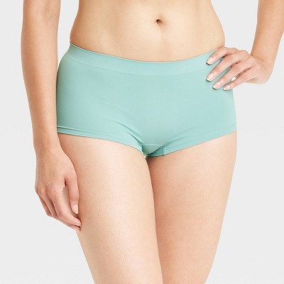 Women's Seamless Boy Shorts - Auden™ Tidal Flow Green M