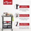 Origami Foldable Wheeled Portable Solid Wood Top Kitchen Island Bar Cart - 2 of 4