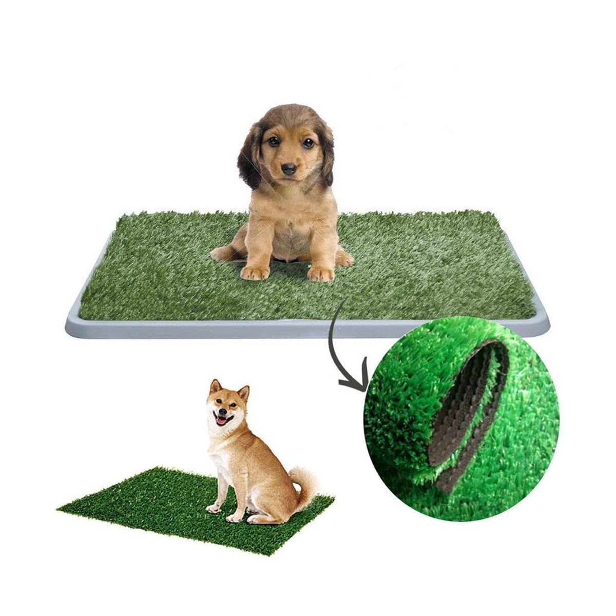 Easy-Clean Indoor Artificial Grass Potty Pad for Dogs, Cats, and Small Pets – Non-Slip Training Mat with Tray – Ideal for Home Use - thumbnail 5