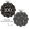 Big Dot of Happiness Adult 100th Birthday - Gold - Birthday Party Round Table Decorations - Paper Chargers - Place Setting For 12 - 3 of 4