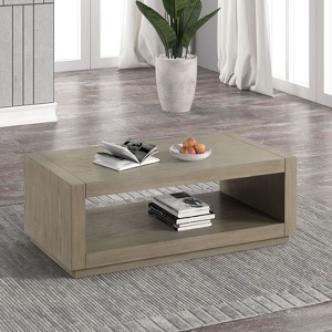 Sapphtopaz Wood Coffee Table with Open Bottom Shelf Modern Living Room Coffee Tables Simple Center Table for Living Room - 1 of 4