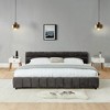 KTMBDW King Bed Frame with Headboard, Chenille fabric Upholstered Platform Bed with Wood Slats, with 4 drawers, Soft Rounded Corners - 2 of 4
