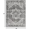 Acekool 9x12 Washable Area Rug, Soft Non-Slip Oriental Medallion Carpet, No Shedding Large Floor Mat for Living Room Bedroom Dining Room, Grey - 3 of 4