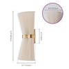 Rennnsan Elarin 15" H Hardwired 2 - Light Drum Linen Bohemian Dimmable Wall Sconce in Gold - 3 of 4