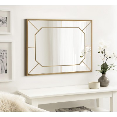 Ardithe Gold Geometric 24x30 Rectangular Vanity Mirror