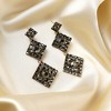 SOHI Women's Chrome Silver Embellished Diamond Drop Earrings - 2 of 4