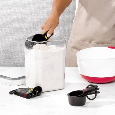 OXO Measuring Cups and Spoons Set: 10-Piece Black Teaspoon & Dry Measure Cups, Dishwasher-Safe, Lifetime Warranty