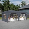 Sturdy 10'x20' Waterproof Pop Up Canopy Tent with 6 Sidewalls, Adjustable Heights, Carry Bag, Sandbags, Ropes & Stakes for Outdoor Events-Coolbibila - 3 of 4