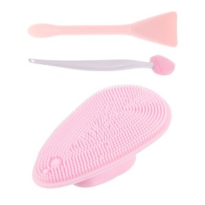 Unique Bargains Soft Plastic Silicone Cleansing Brush Set 3 Pcs - 1 of 4