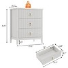 Wood Nightstand Fluted Dresser, 27.5" Wide 3-Drawer Bedside Tables, Modern Chest of Drawers, Storage End Table for Living Room, Bedroom - 4 of 4