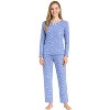 YafeMarte Women’s Long Sleeve Soft Knit Cozy 2-Piece Pajama Set with Raindrop Design - 3 of 4